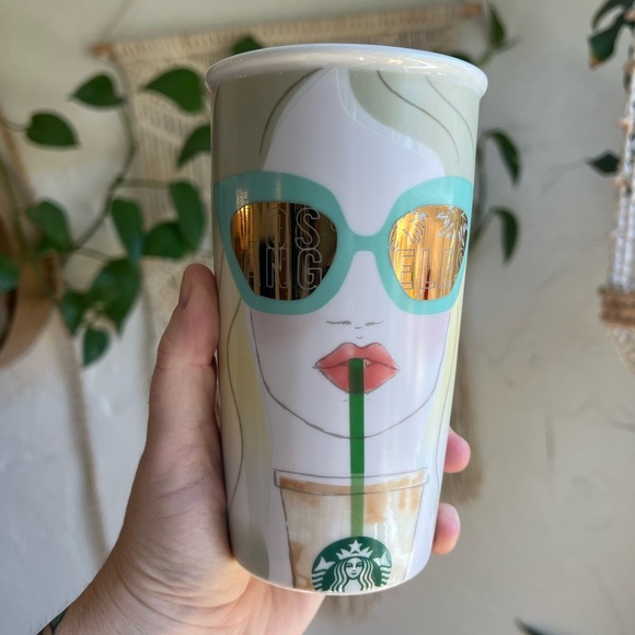 Starbucks Los Angeles Sunglasses Ceramic Tumbler 12 oz Rare Local Design mug cup - Picture 7 of 7